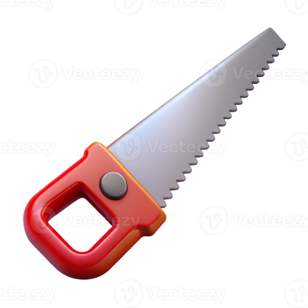 Red Hand Saw 3D Render png