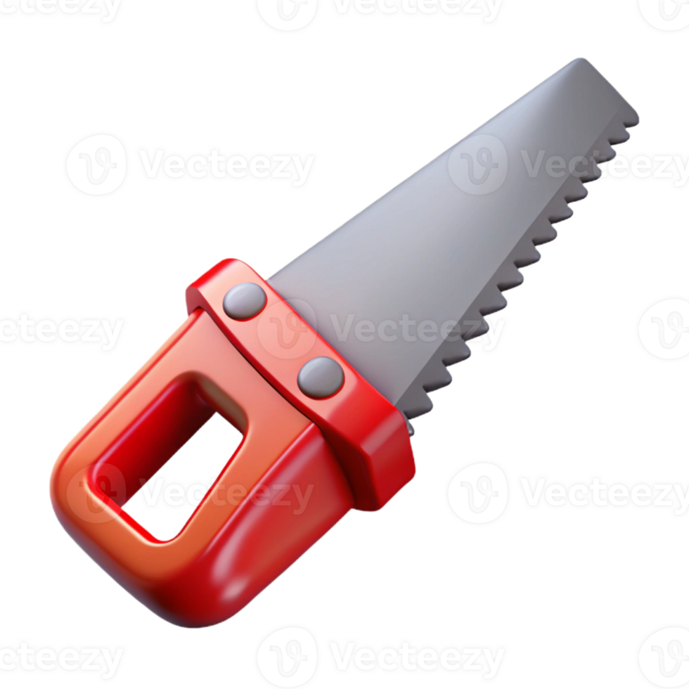 Red Hand Saw 3D Render png