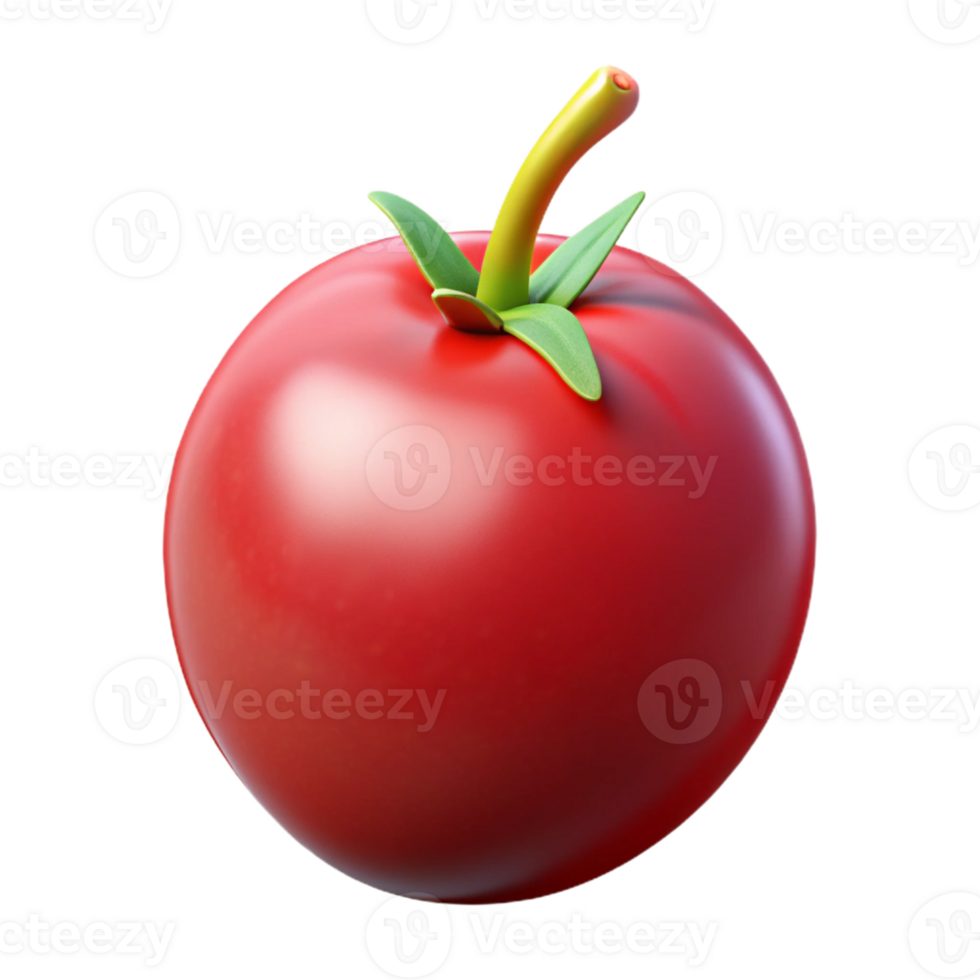 3D Render of a Red Tomato png