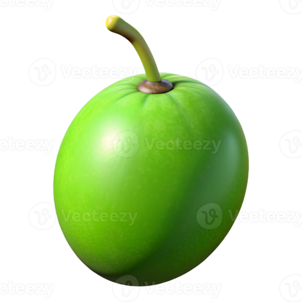 3D Render Green Olive Fruit png