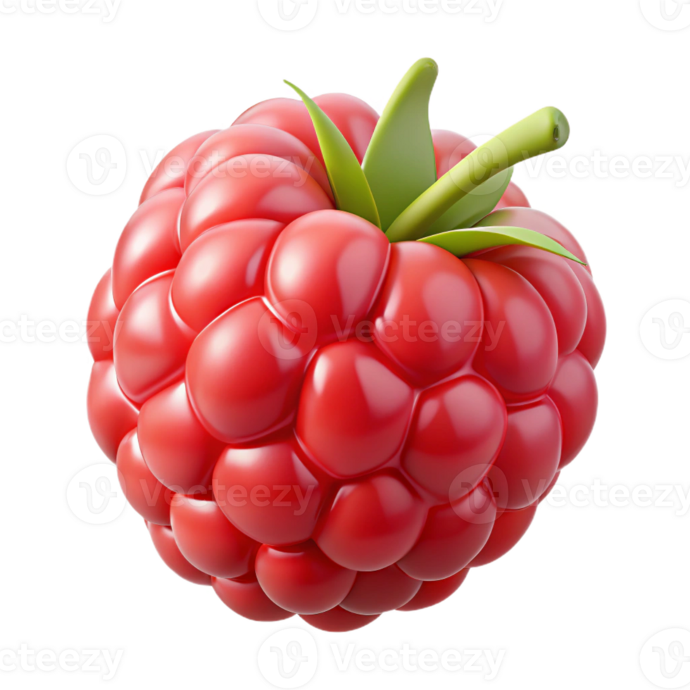 3D Render of a Red Raspberry png