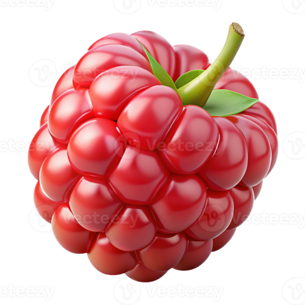 3D Render of a Red Raspberry png