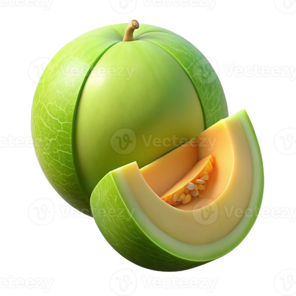 3D Render of Green Melon png