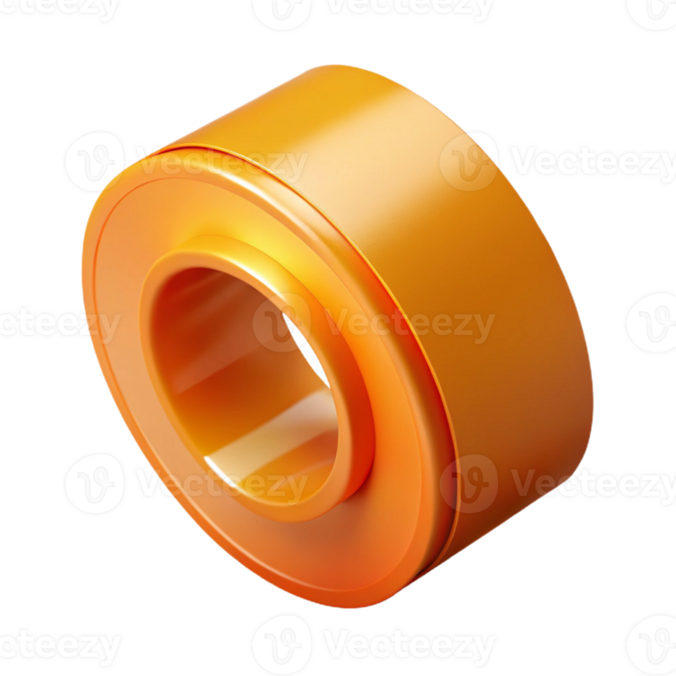 3D Render Orange Ring Abstract Background png