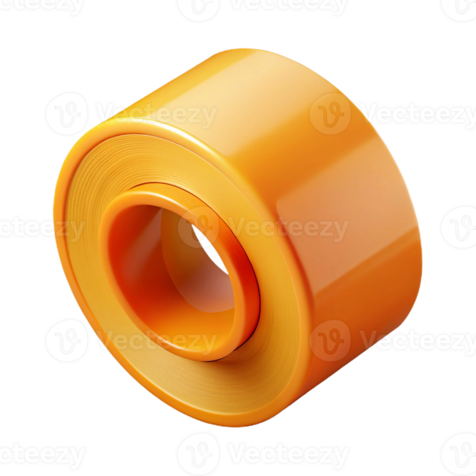 Orange 3D Wheel Render png