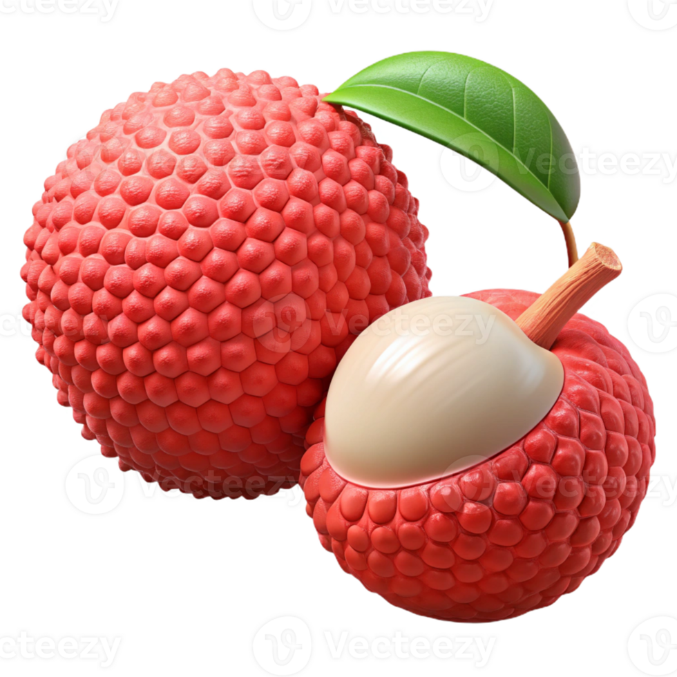 3D Render of Lychees Fruit png
