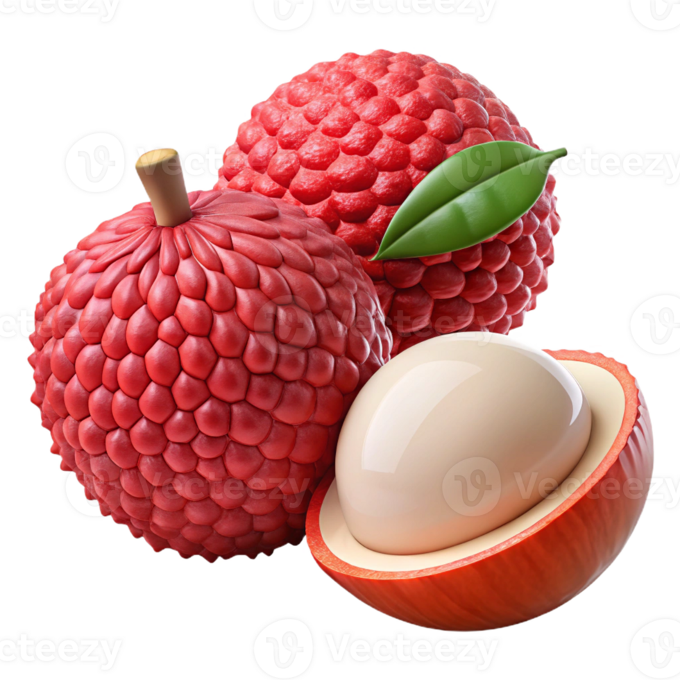 3D Render of Lychees png