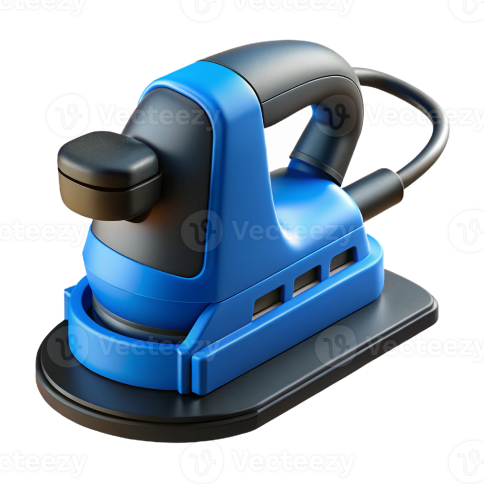 Blue and Black 3D Render of a Sander png