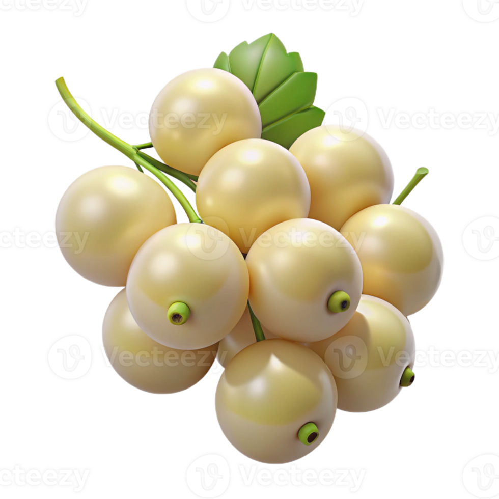3D Render of White Currants png