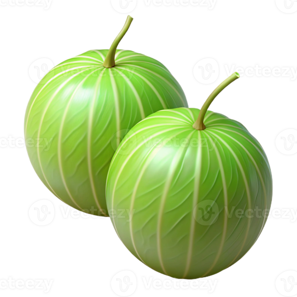 3D Render of Two Green Fruits png