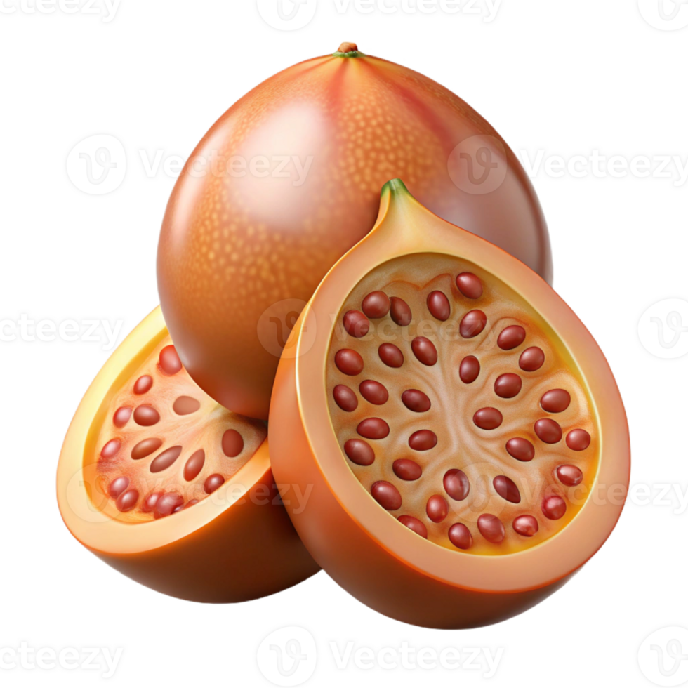 3D Render of Granadilla Fruit png