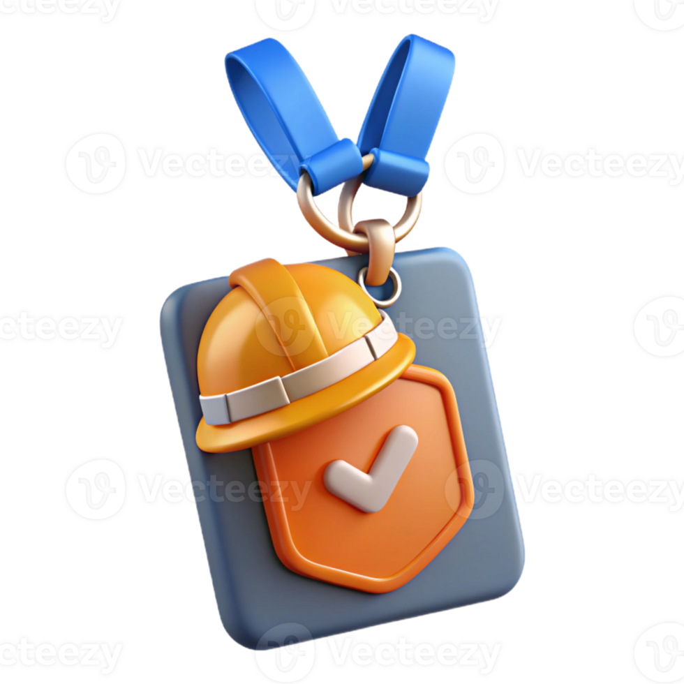 3D Render Safety Badge Illustration png