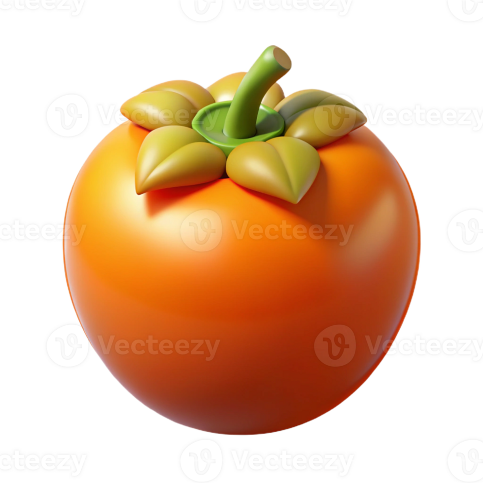 3D Render of a Persimmon Fruit png