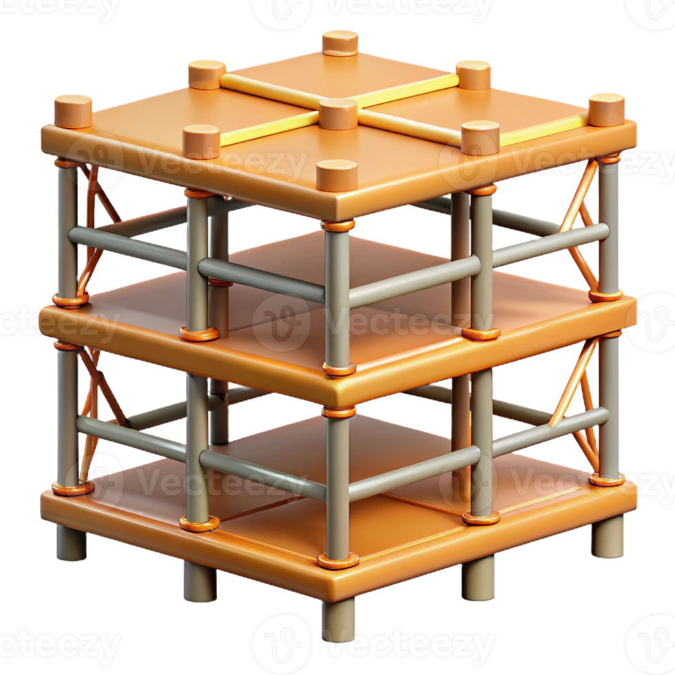 3D Render of a Two-Tiered Structure png