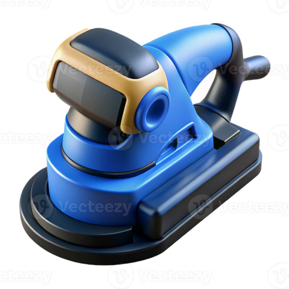 3D Render Blue and Black Electric Sander png