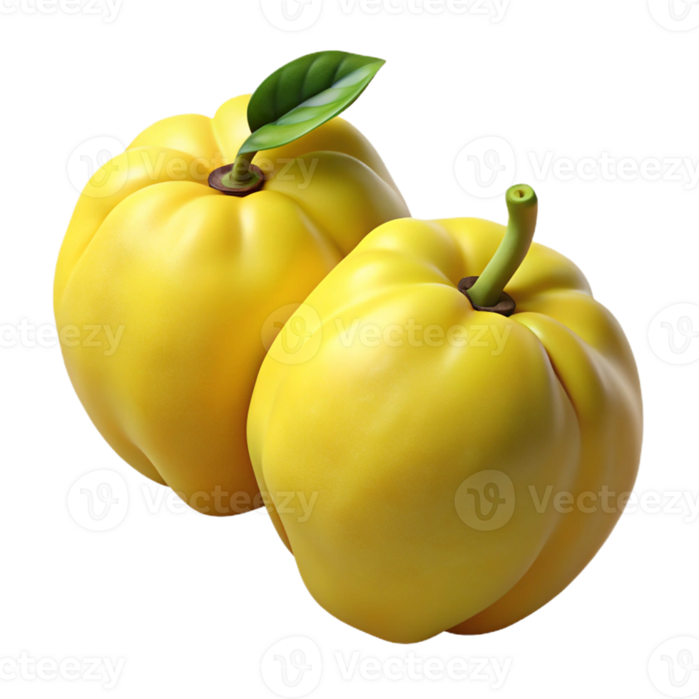 3D Render of Two Quinces png