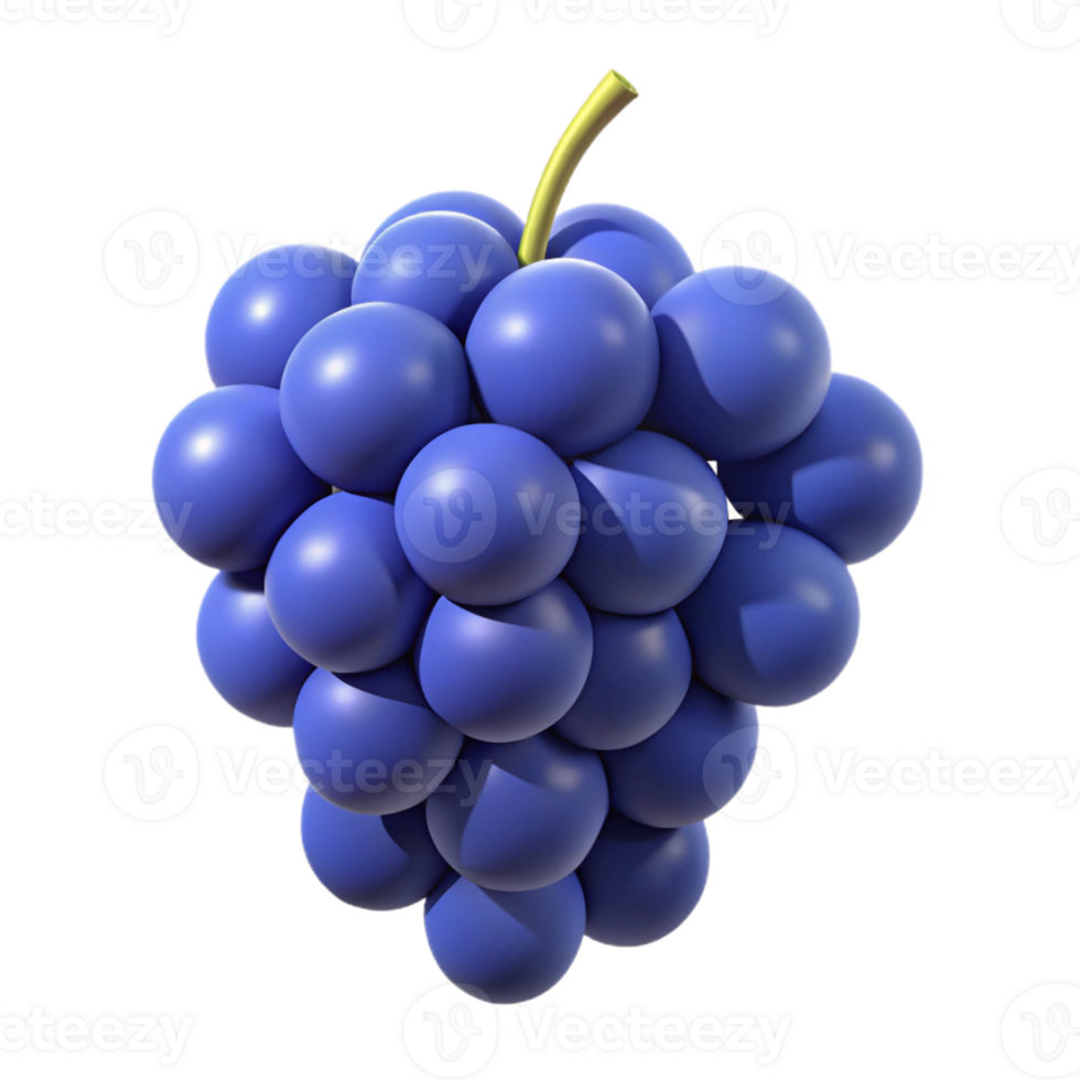 3D Render of Blue Grapes Bunch png
