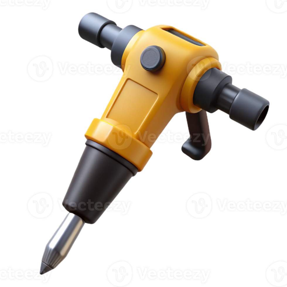 3D Render Yellow and Black Pneumatic Tool png