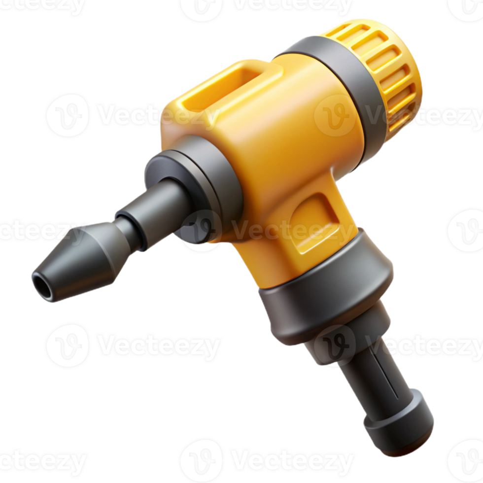 3D Render Yellow Pneumatic Riveter Tool png