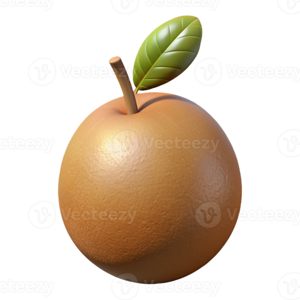 3D Render of a Golden Apple png