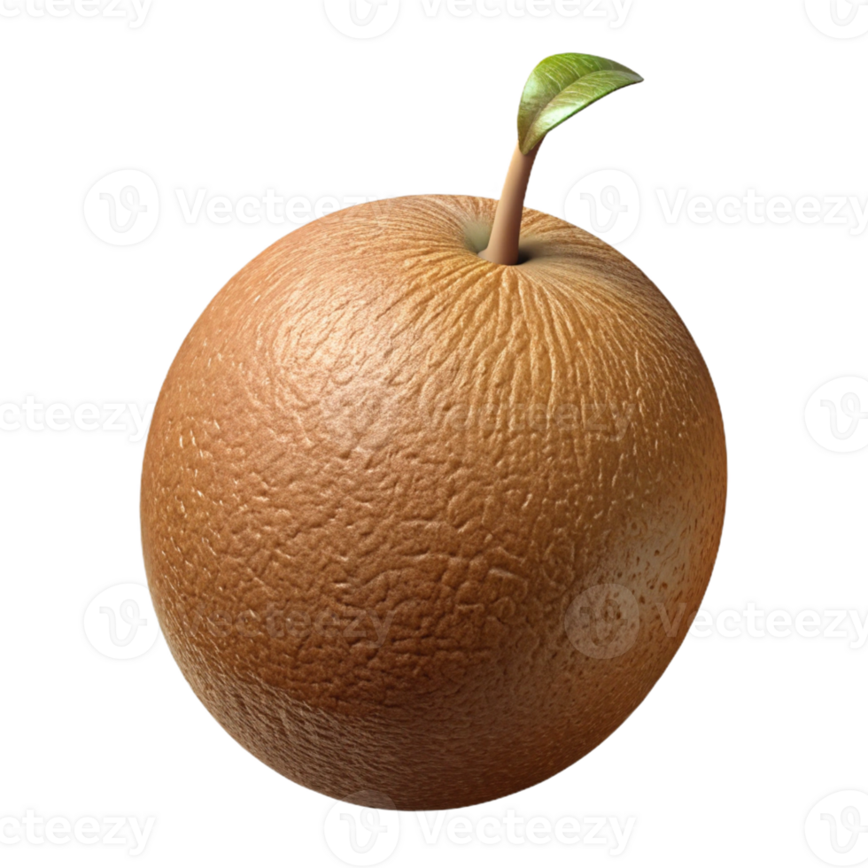 3D Render of a Textured Fruit with Sprout png