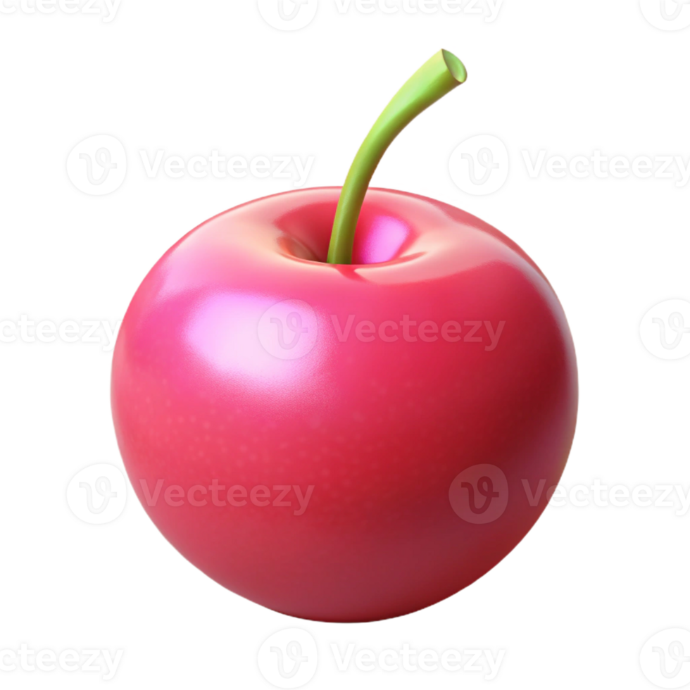 3D Render of a Shiny Red Cherry png