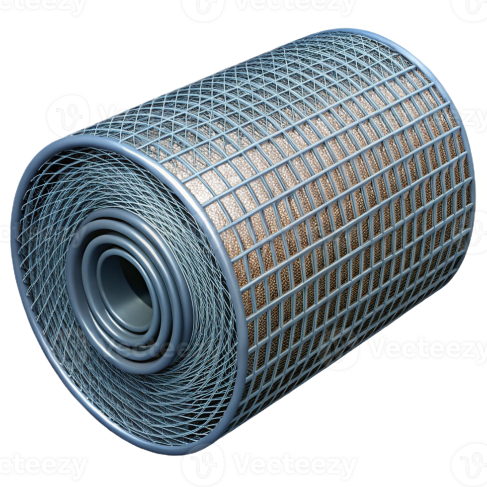 3D Render Cylindrical Filter Mesh png