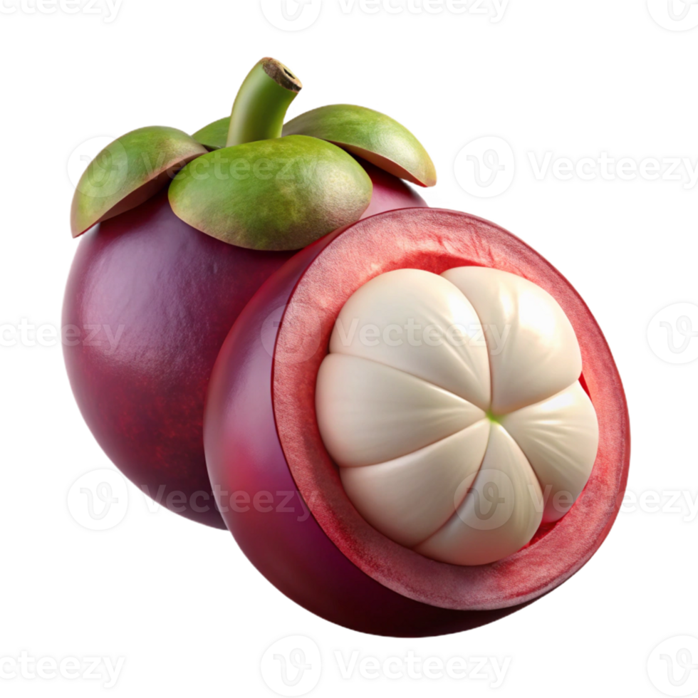 3D Render of Mangosteen Fruit png