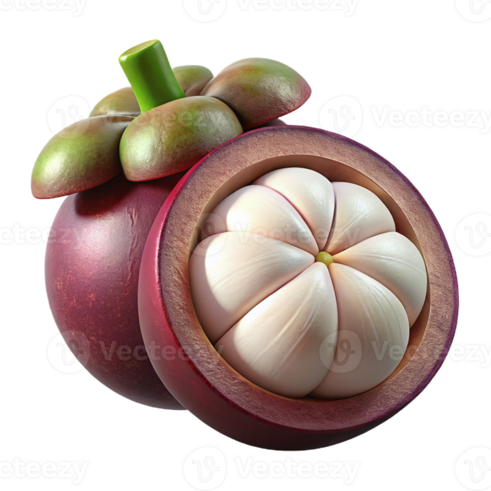 3D Mangosteen Illustration, Vibrant Fruit Render png