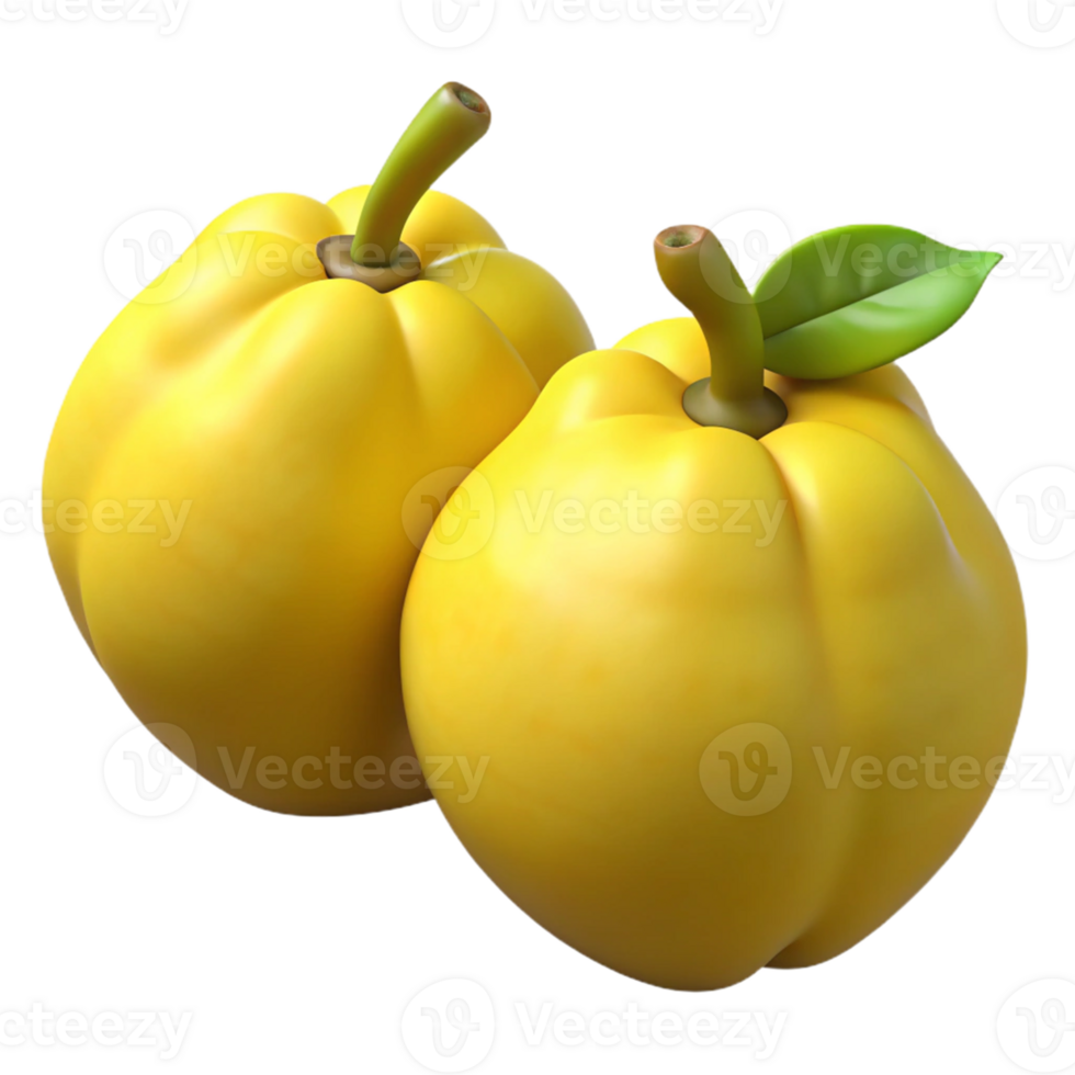 3D Render of Two Quinces png
