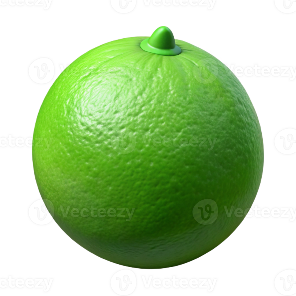 3D Lime Render Green Citrus Fruit png