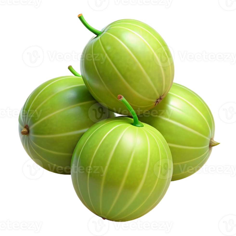 3D Render of Green Gooseberries png