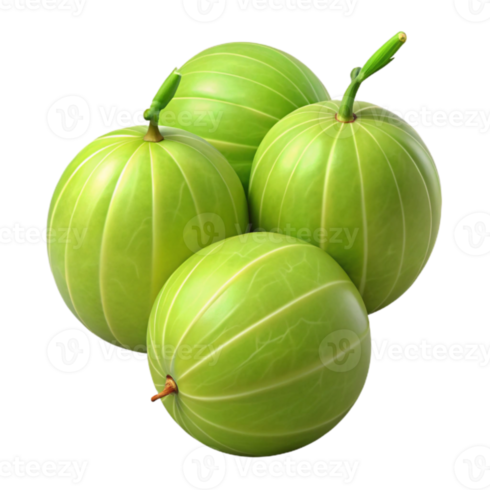 3D Render of Green Gooseberries png