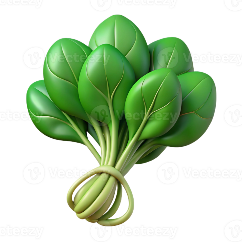 3D Render of Fresh Spinach Bunch png