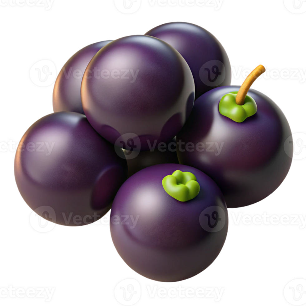 3D Render of Purple Fruit Cluster png