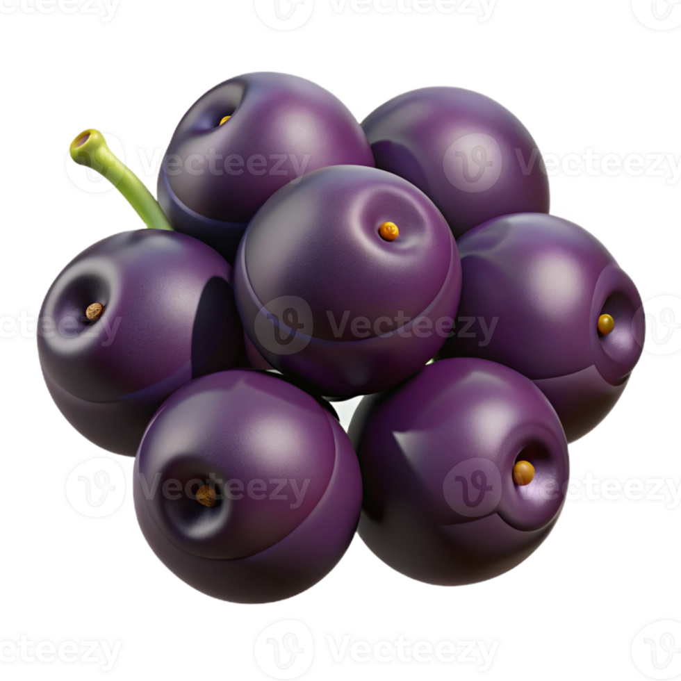 3D Render of Plums Cluster png