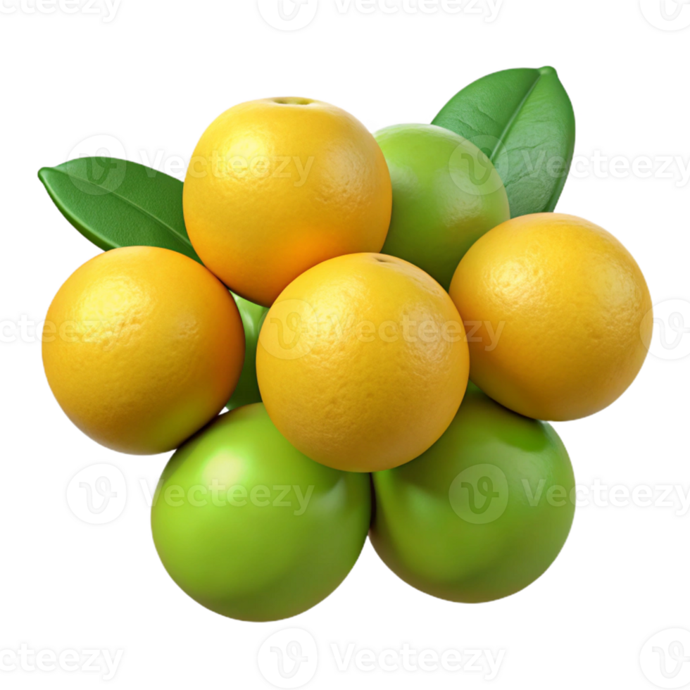 Vibrant 3D Render of Citrus Fruits png