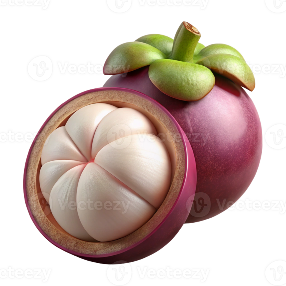 3D Mangosteen Illustration, Exotic Fruit png