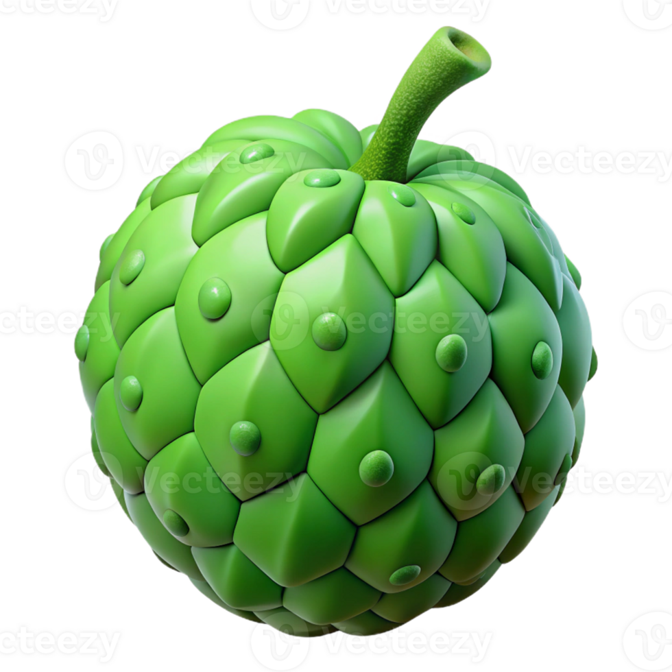 3D Render Green Fruit Illustration png
