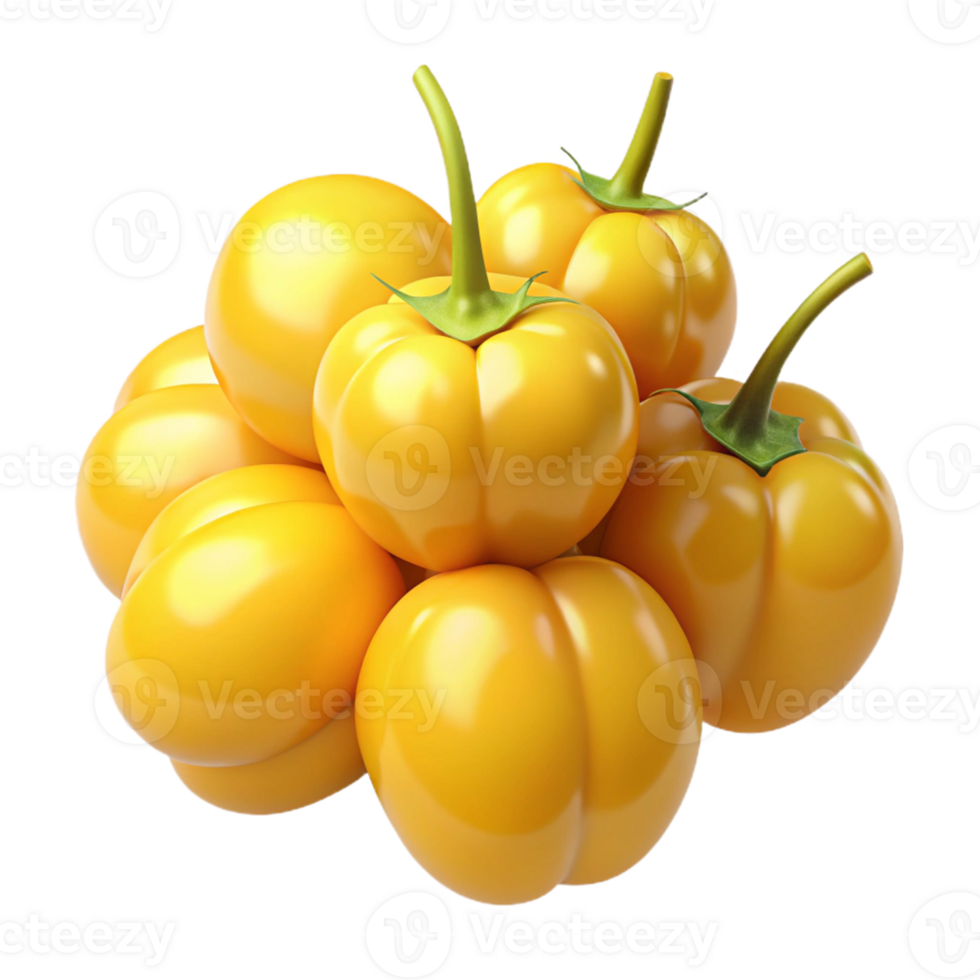 3D Render of Yellow Peppers png