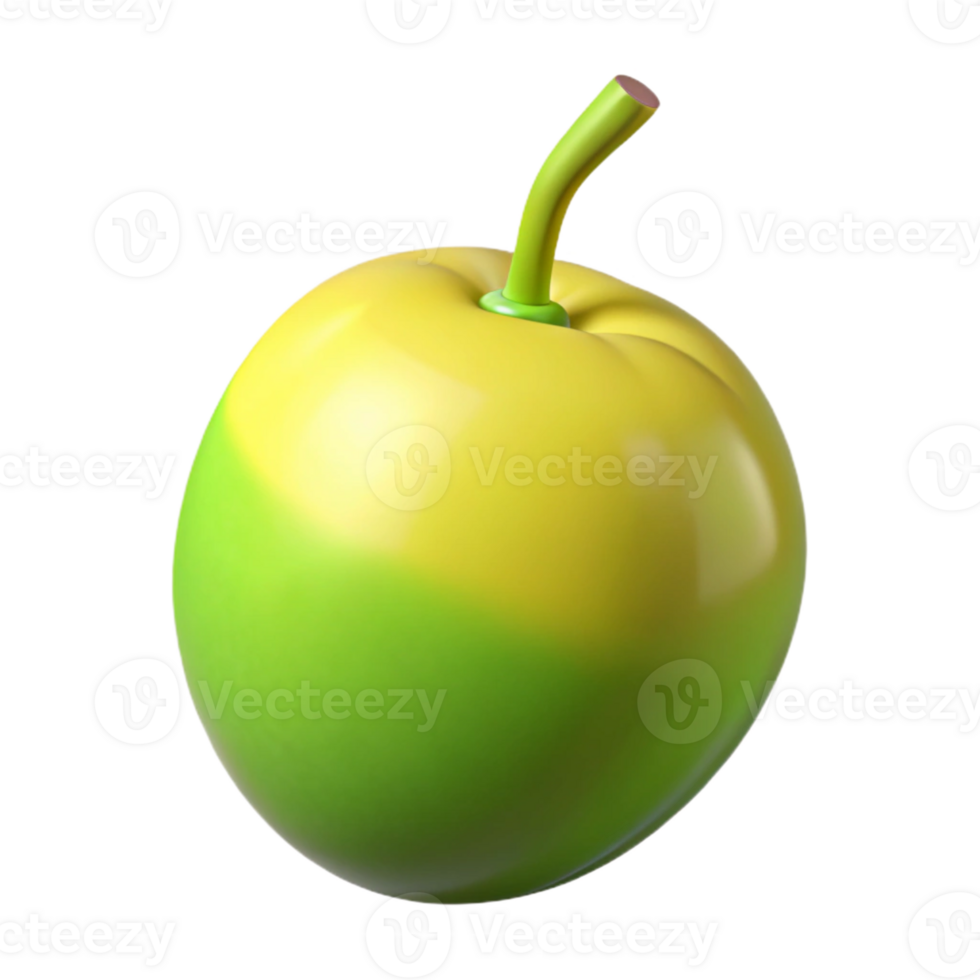3D Render Green Yellow Fruit Illustration png