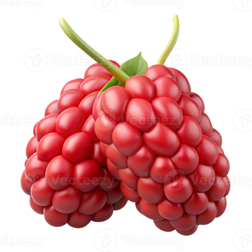 3D Render of Two Raspberries png
