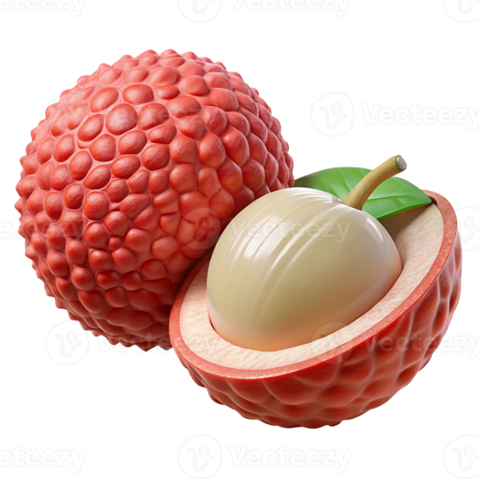 3D Render of Lychee Fruit png