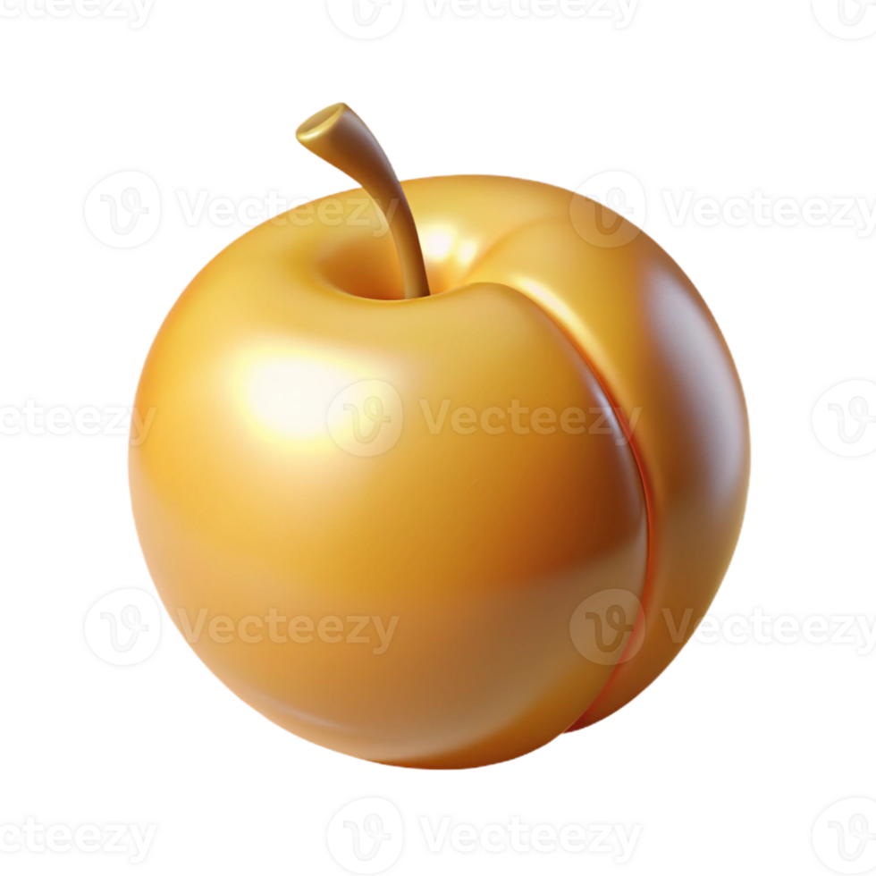 Golden Apricot 3D Render png
