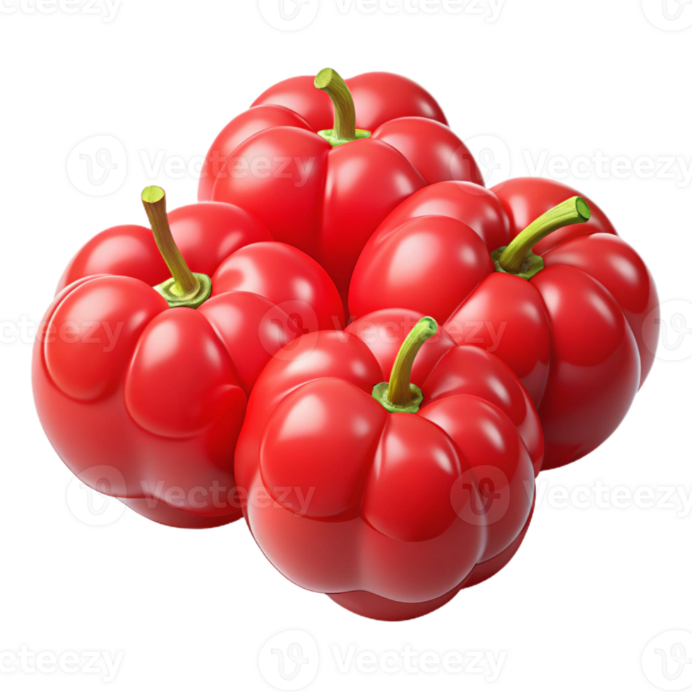 3D Render of Red Peppers png