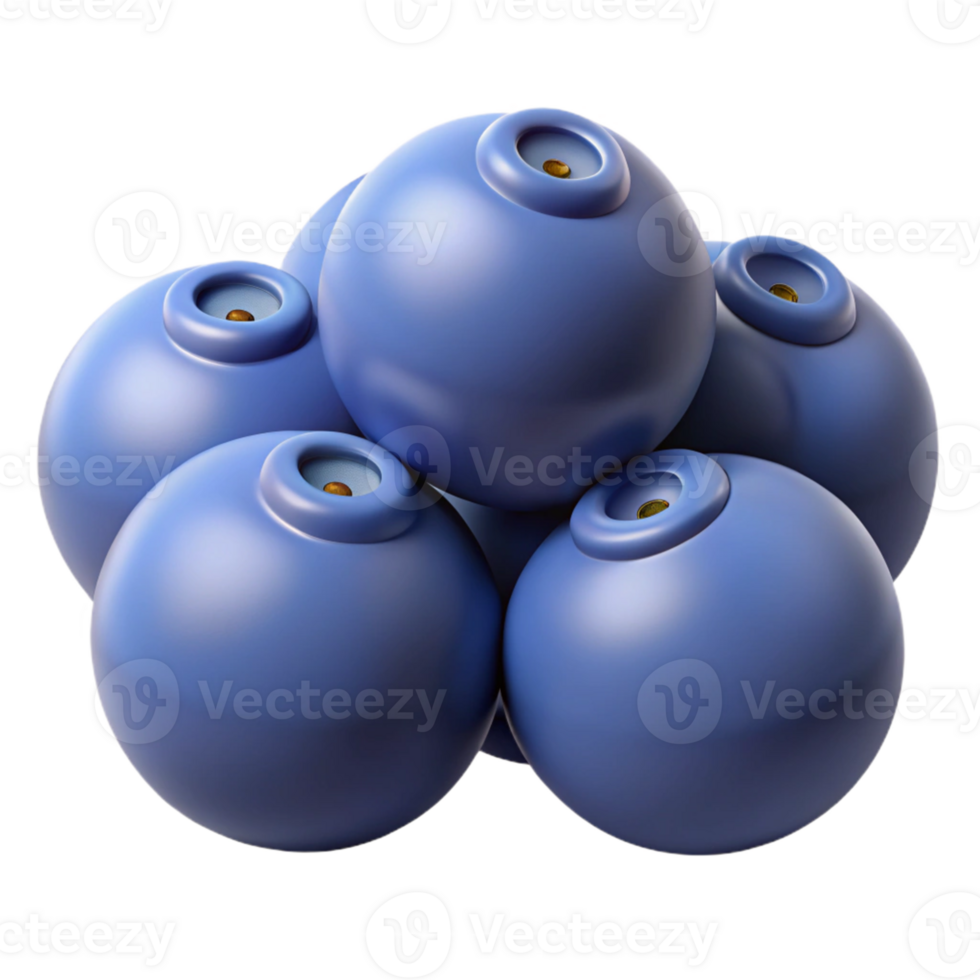 3D Render Blueberries Cluster Illustration png
