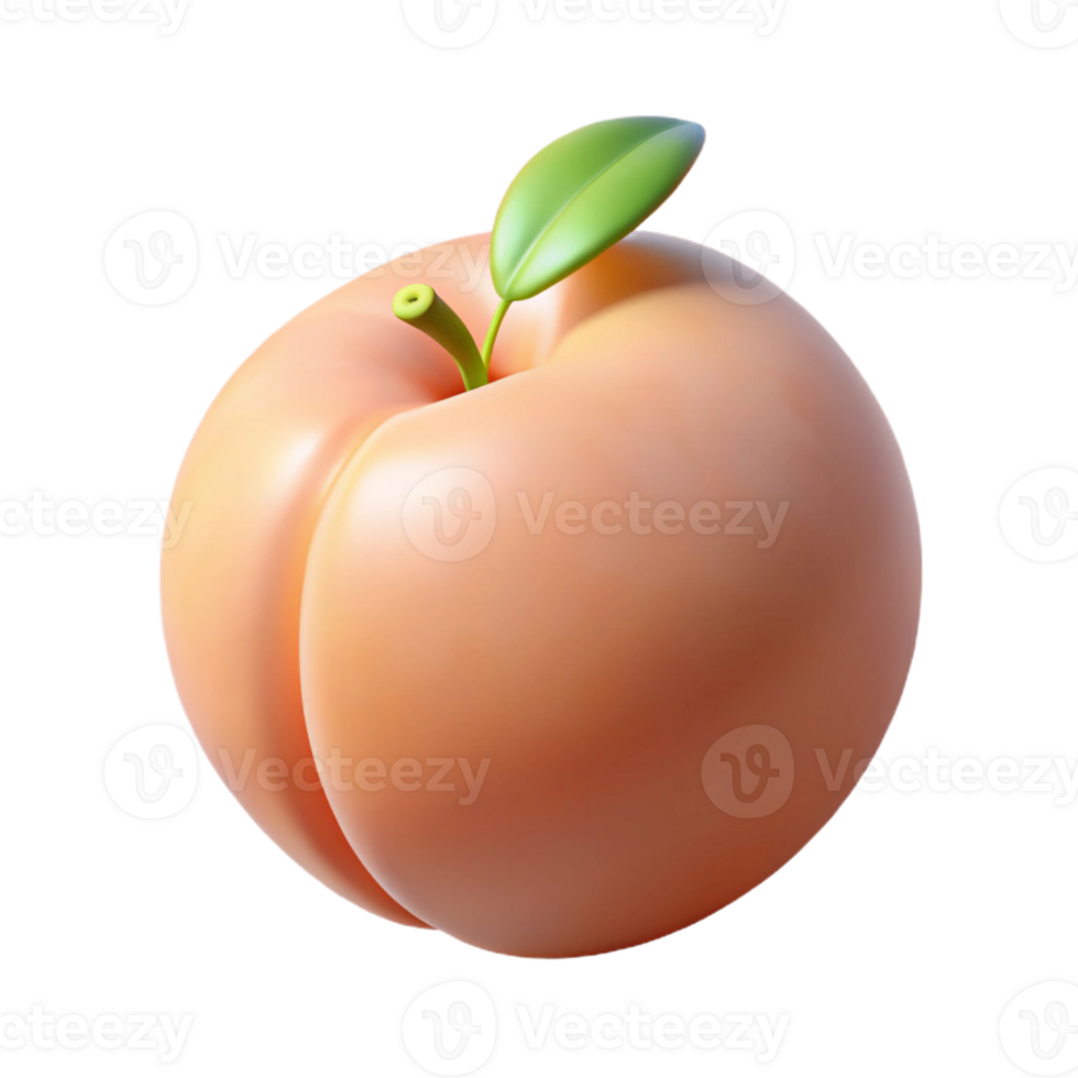 3D Render Peach Illustration, Juicy Fruit png