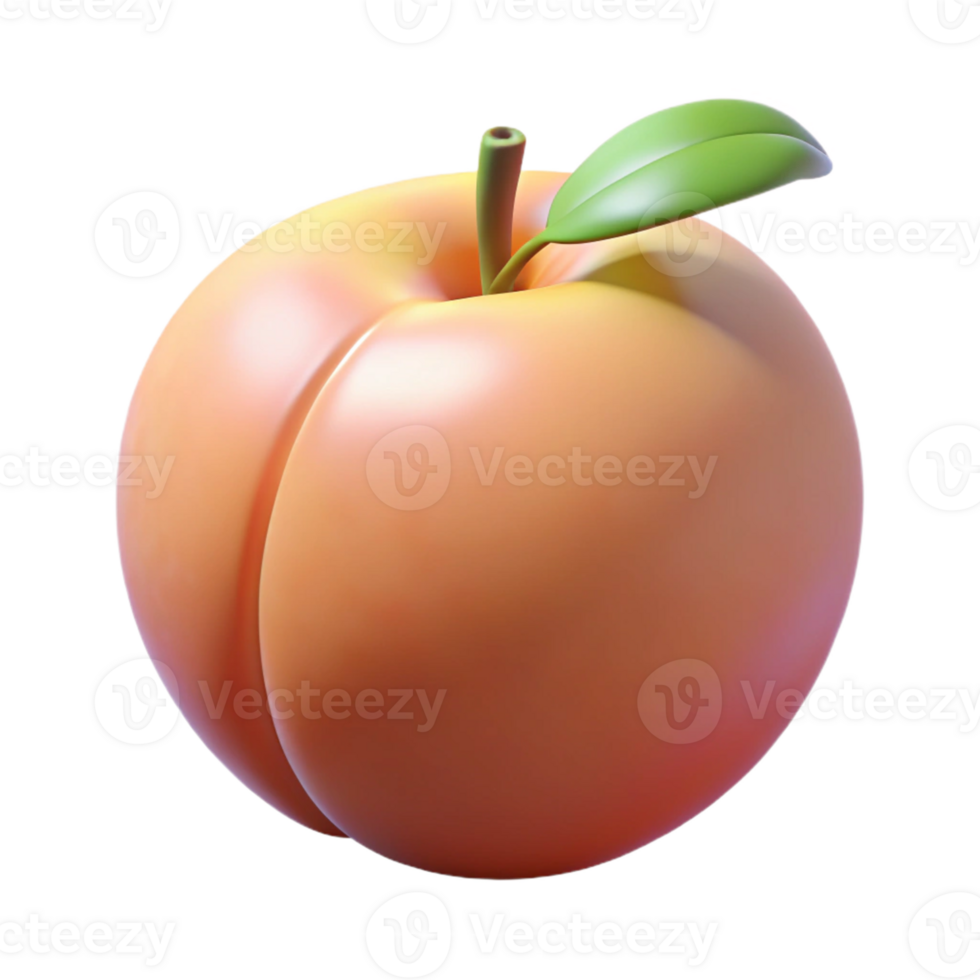 3D Render of a Peach png