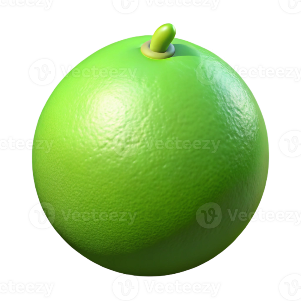 3D Render of a Green Lime png