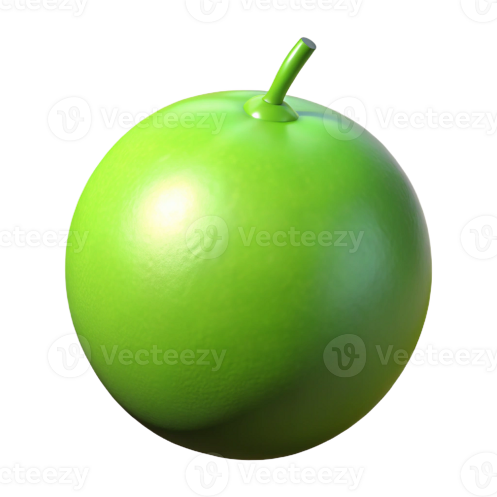 3D Render Green Fruit Illustration png